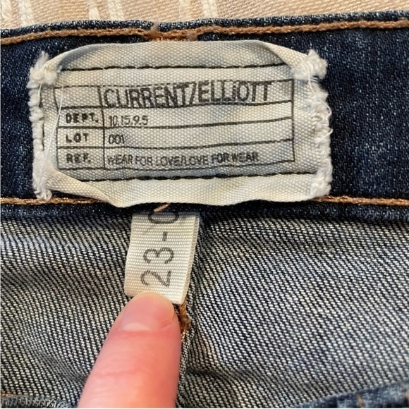 Current Elliott The Slim Bootcut Townie Raw Hem Mid Rise Jeans 23 - Picture 6 of 11